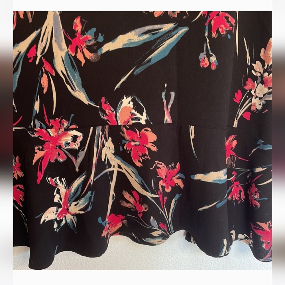 Leith Floral Shift Dress Black Size L NWT - Picture 7 of 7